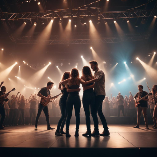 Silhouettes of Sound: A Band’s Energetic Performance Captures the Crowd