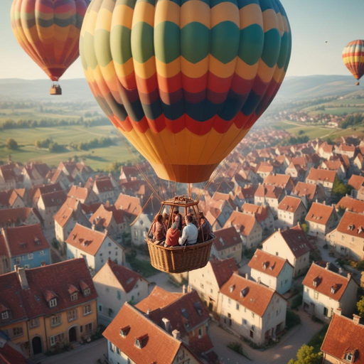 Soaring Above a Quaint European Town