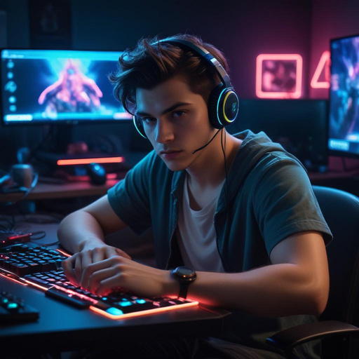 Neon Glow, Intense Focus: The Gamer’s Zone