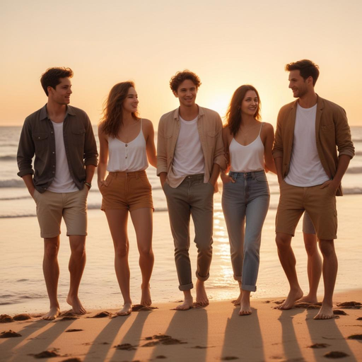 Golden Hour Friendships on the Beach