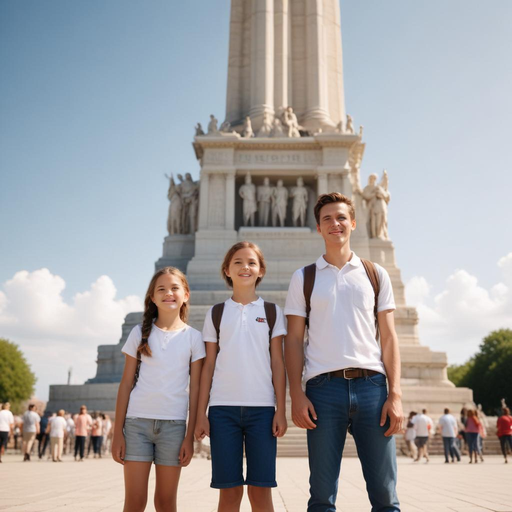 Family Vacation: A Moment of Joy Against a Timeless Backdrop