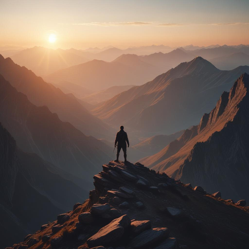 Solitude at Sunrise: A Majestic Mountaintop Moment