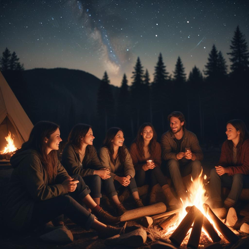 Campfire Magic Under a Starry Sky