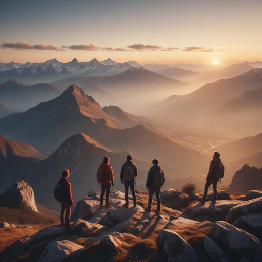 Silhouettes of Adventure: Hikers Embrace the Sunset’s Majesty