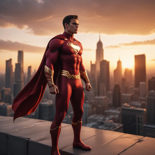 Superman Stands Tall as the City Sleeps