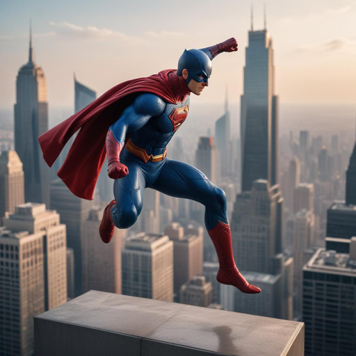 Superhero Soars Over Dreamlike New York City