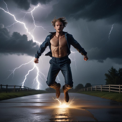 Man Defies the Storm in a Dramatic Leap