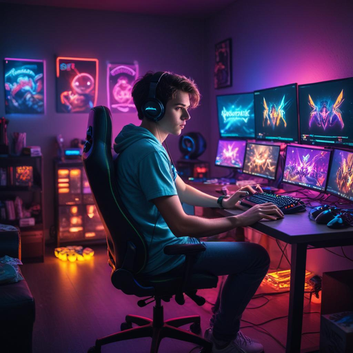 Neon Lights & High Stakes: A Gamer’s World