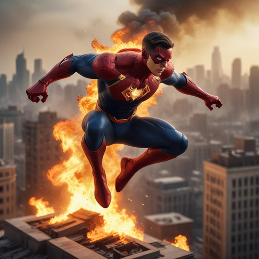 Superhero Soars Through Flames in Dramatic Rescue