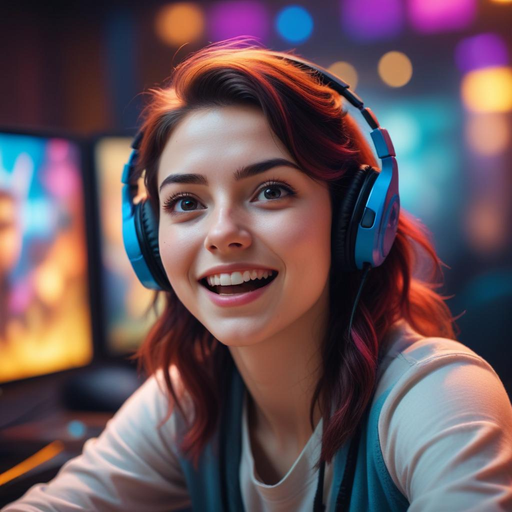 Level Up Your Happiness: Gamer Girl Smiles Brightly