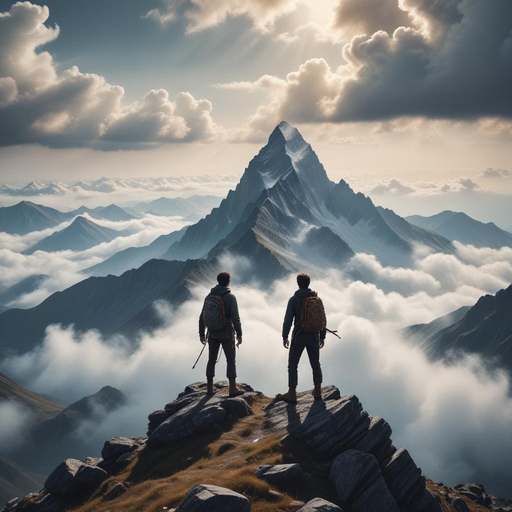 Sunrise Majesty: Hikers Conquer the Clouds