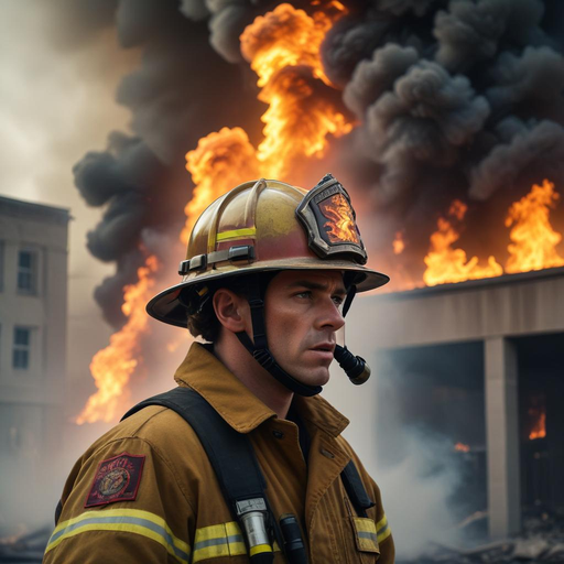 Firefighter Bravely Faces Blazing Inferno