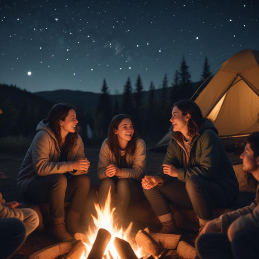 Campfire Tales Under a Starry Sky