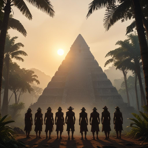 Silhouettes of Adventure: A Mysterious Journey to the Pyramid