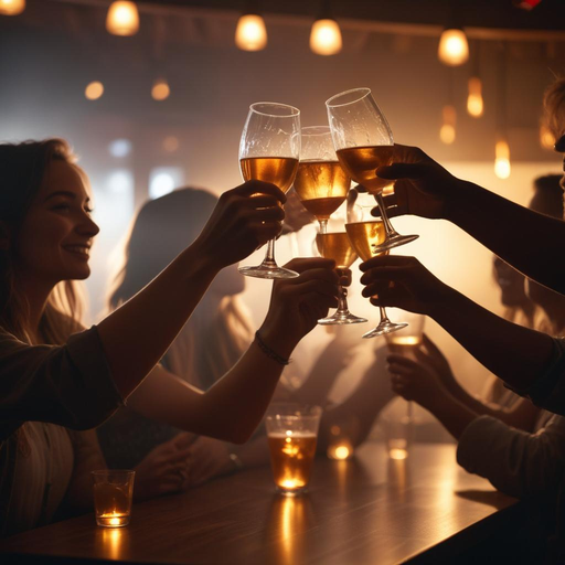 Warm Lights, Happy Friends: A Toast to Good Times