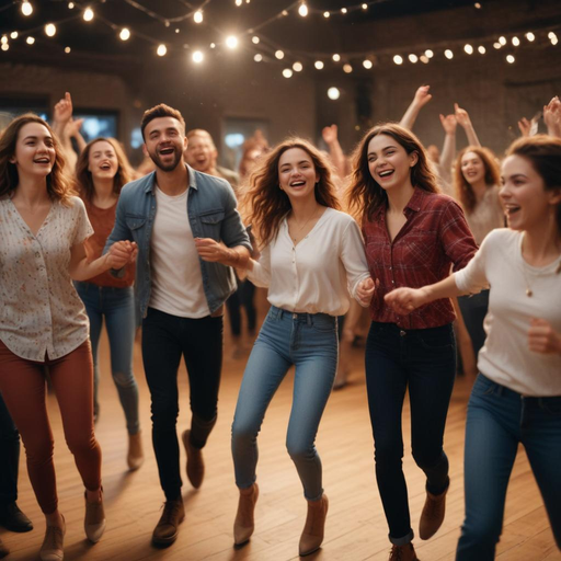 Joyful Dance Under the String Lights