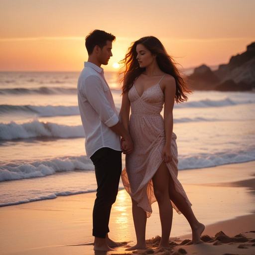 Sunset Serenade: A Romantic Beach Stroll