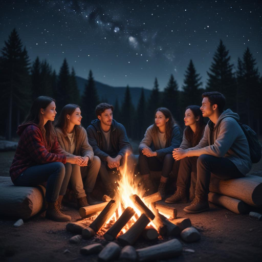 Campfire Tales Under a Starry Sky