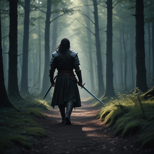 A Warrior’s Journey Through the Misty Forest