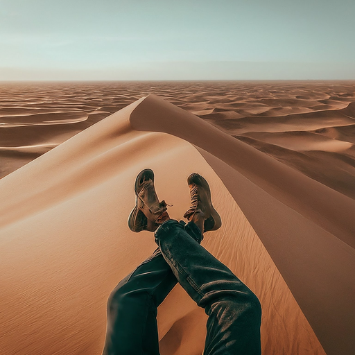 Lost in the Vastness: A Moment of Serenity in the Desert