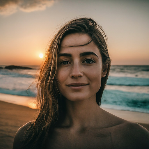 Silhouetted Serenity: A Woman Bathed in the Golden Hour