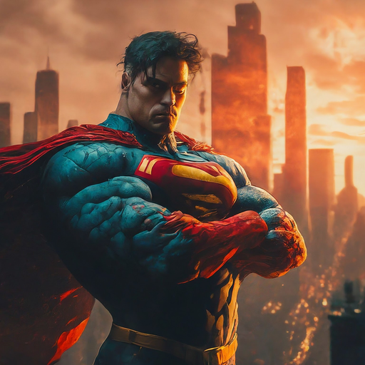 Superman Stands Tall Amidst the Flames