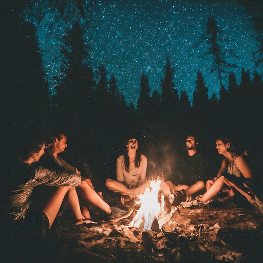 Campfire Tales Under a Starry Sky