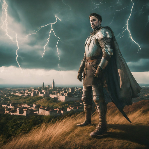 A Knight’s Vigil: Stormy Skies and a City’s Fate