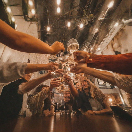 Intimate Toast: A Celebration Captured in Low Light