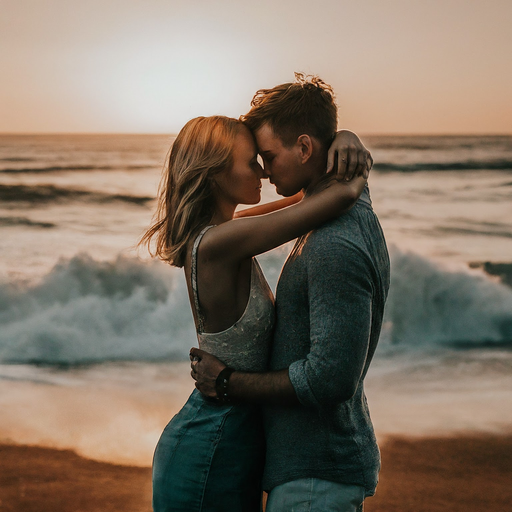 Silhouettes of Love at Sunset