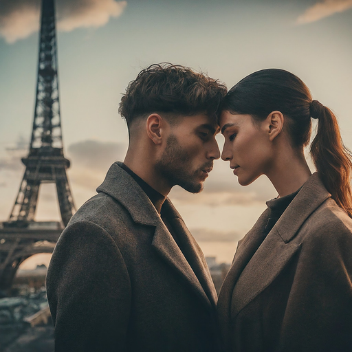 Parisian Romance at Sunset