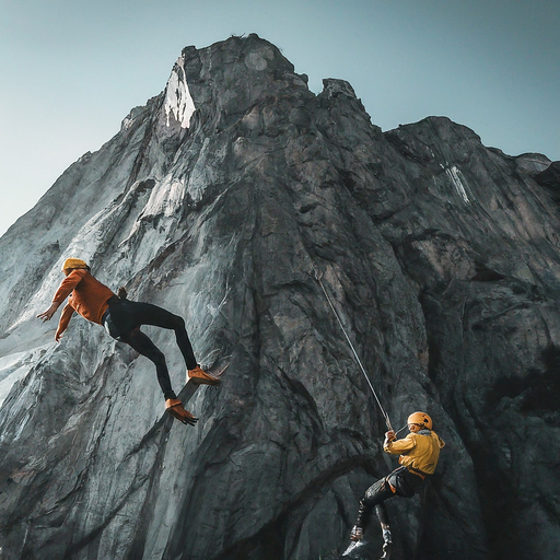 A Dance with Danger: Climbers Conquer a Towering Rock Face