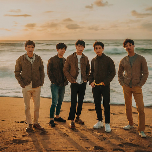 Golden Hour Camaraderie on the Beach