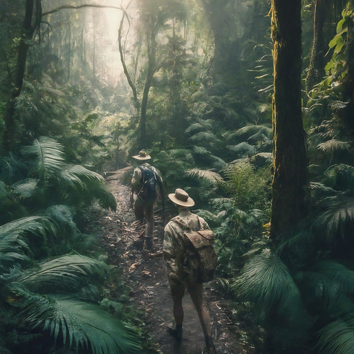 Lost in the Emerald Labyrinth: Hikers Navigate a Mystical Jungle Path