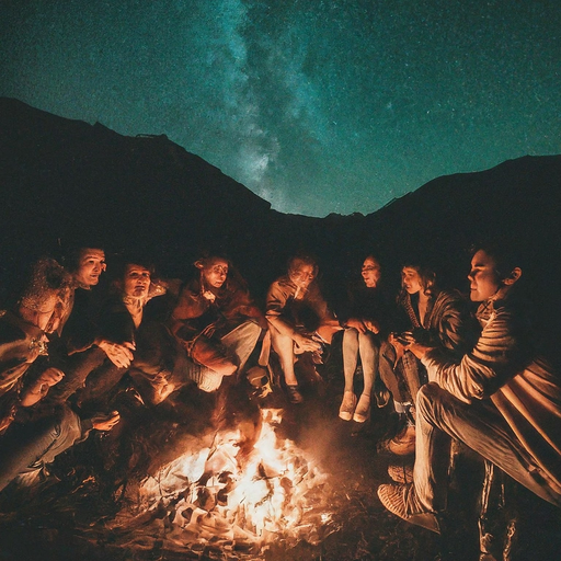 Campfire Tales Under a Starry Sky