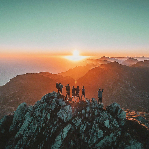 Sunset Majesty: Awe-Inspiring View from the Mountain Peak