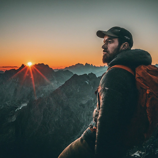 Sunrise Majesty: A Man Contemplates the Dawn’s Embrace