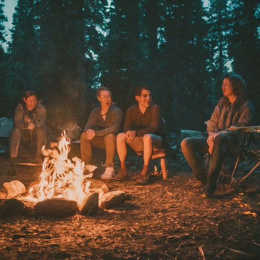 Campfire Glow: A Night of Cozy Camaraderie