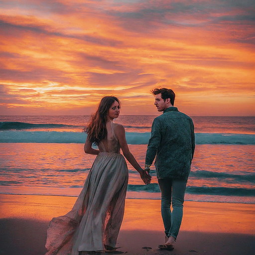 Silhouettes of Love at Sunset