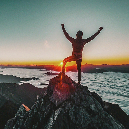 Triumphant Silhouette: A Sunrise Over the Clouds