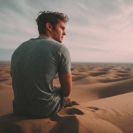 Lost in the Vastness: A Man’s Solitude in the Desert