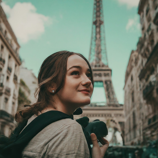 Parisian Dream: A Moment of Wonder at the Eiffel Tower