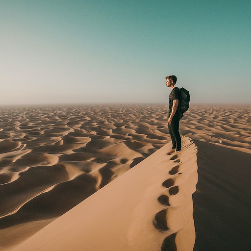 Lost in the Vastness: A Moment of Solitude in the Desert