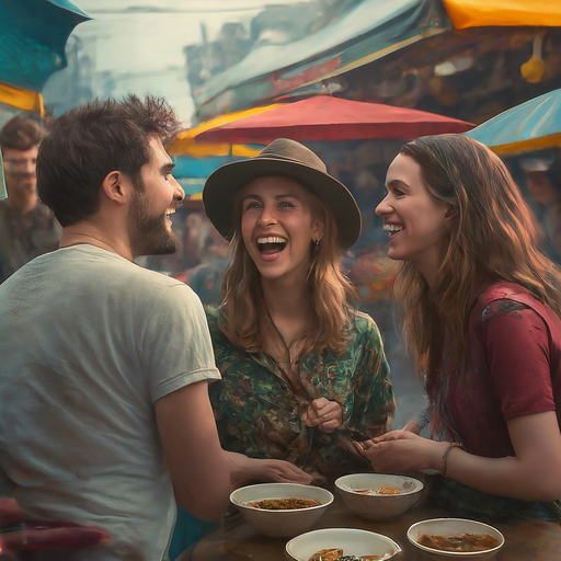 Laughter and Good Food: Capturing the Joy of a Busy Market