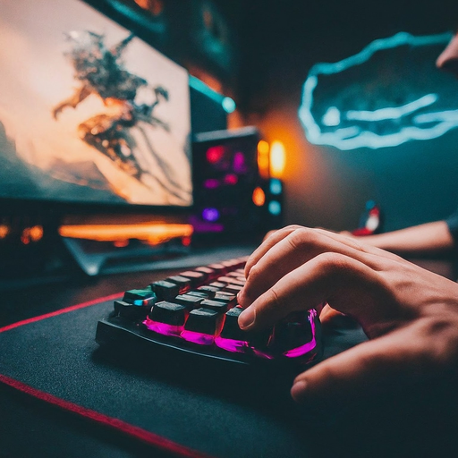 Lost in the Neon Glow: A Gamer’s Focus Under the Digital Spotlight