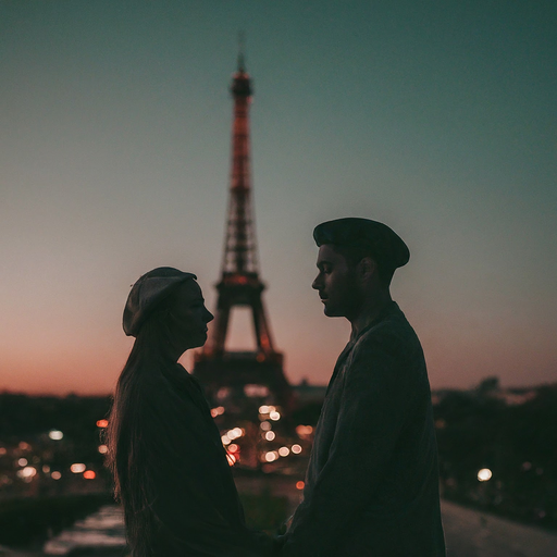 Eiffel Tower Romance: A Silhouette of Love