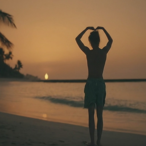 Silhouette of Love at Sunset