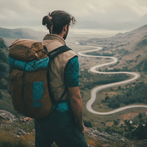 A Lone Hiker Finds Tranquility on a Moody Mountaintop