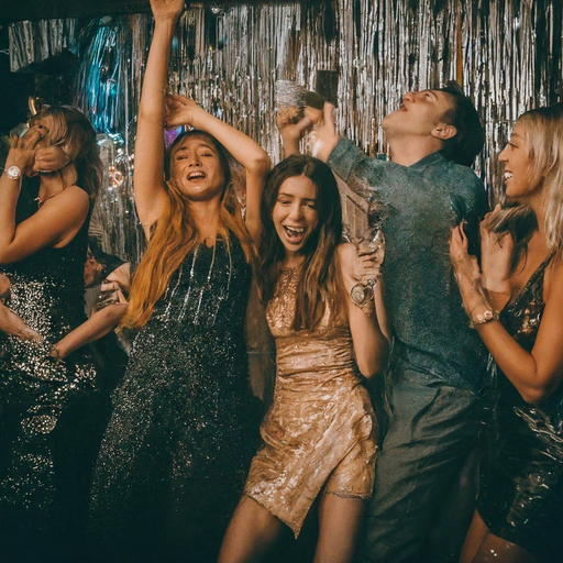 Friends Celebrate in a Burst of Joy and Energy