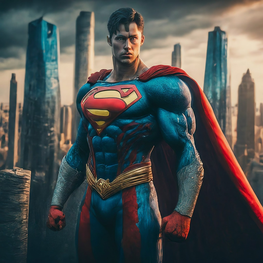 Superhero Stands Tall in a City of Tomorrow